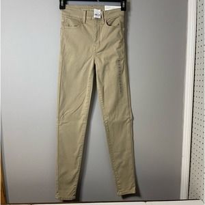 NWT AE American Eagle Super Stretch High Rise Jegging size 000 short 23W Khaki